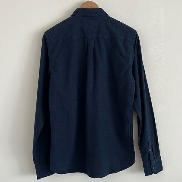 NWT Everlane Men’s The Brushed Flannel Shirt in Navy Size S - Picture 3 of 9